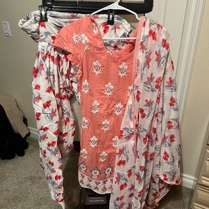 Floral Kids Pajamas Set - Pink and White
